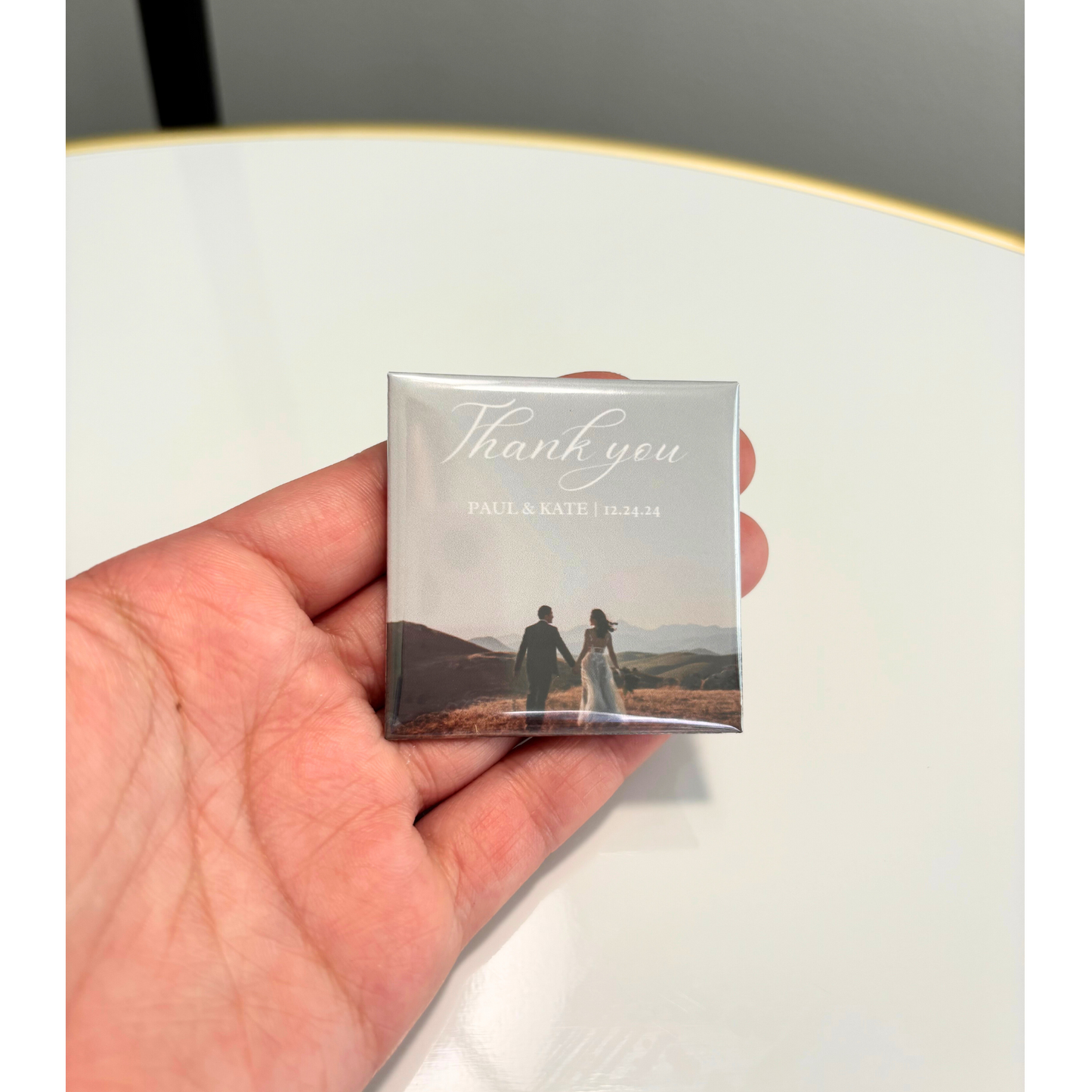 Personalized Wedding Thank You Magnet – Wedding Keepsake, Custom Wedding Favor