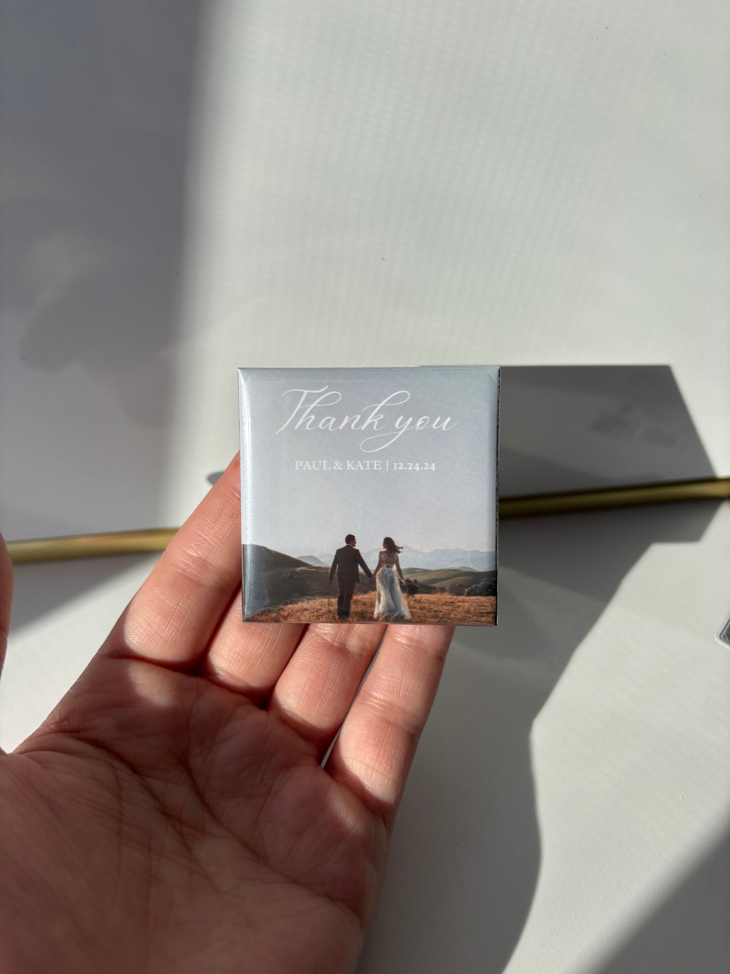 Personalized Wedding Thank You Magnet – Wedding Keepsake, Custom Wedding Favor