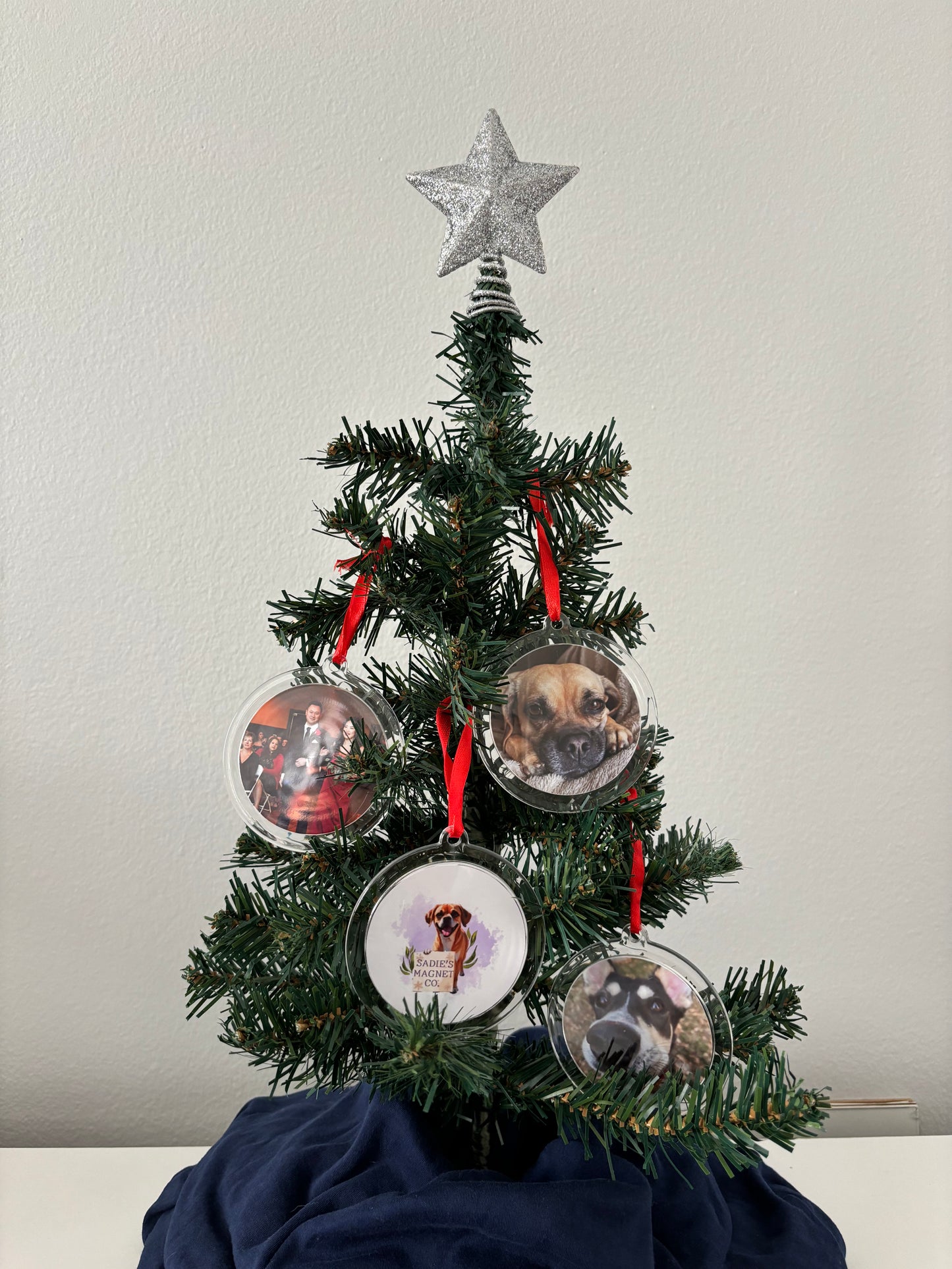 3 Custom Acrylic Photo Ornaments