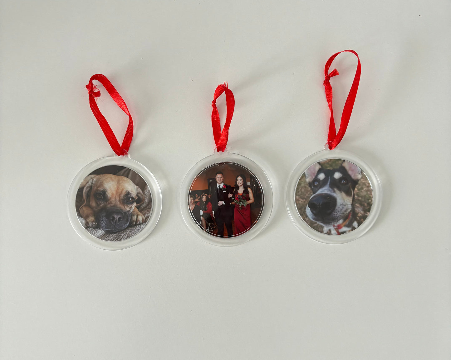 3 Custom Acrylic Photo Ornaments